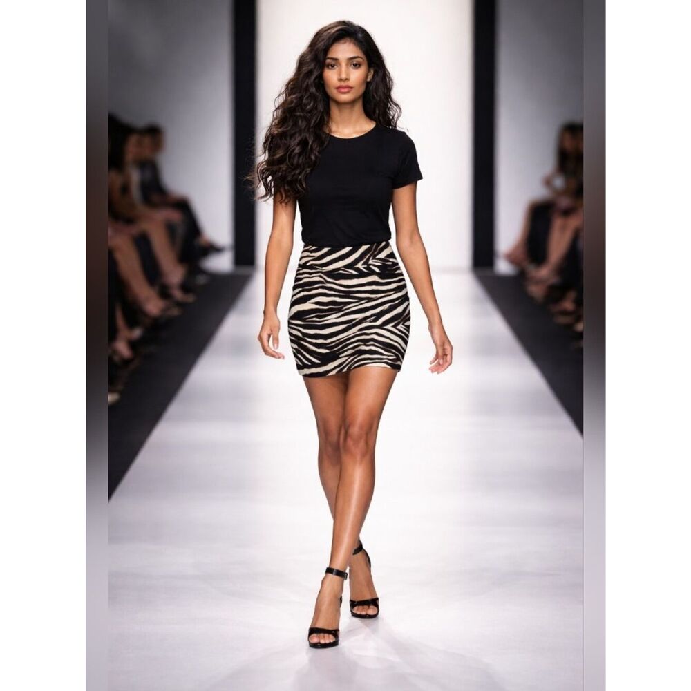 Harold's Zebra-Print Mini Skirt in Black and Cream